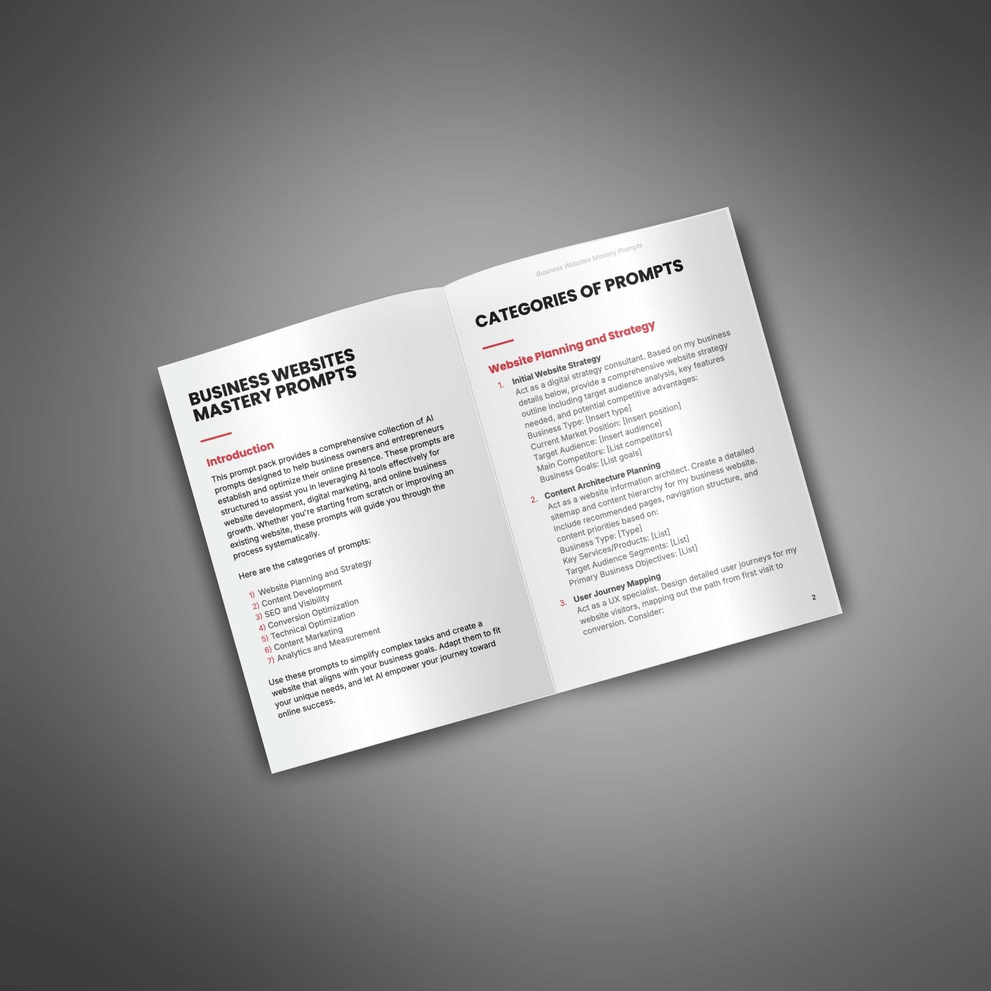 Business Websites Mastery - Prompts