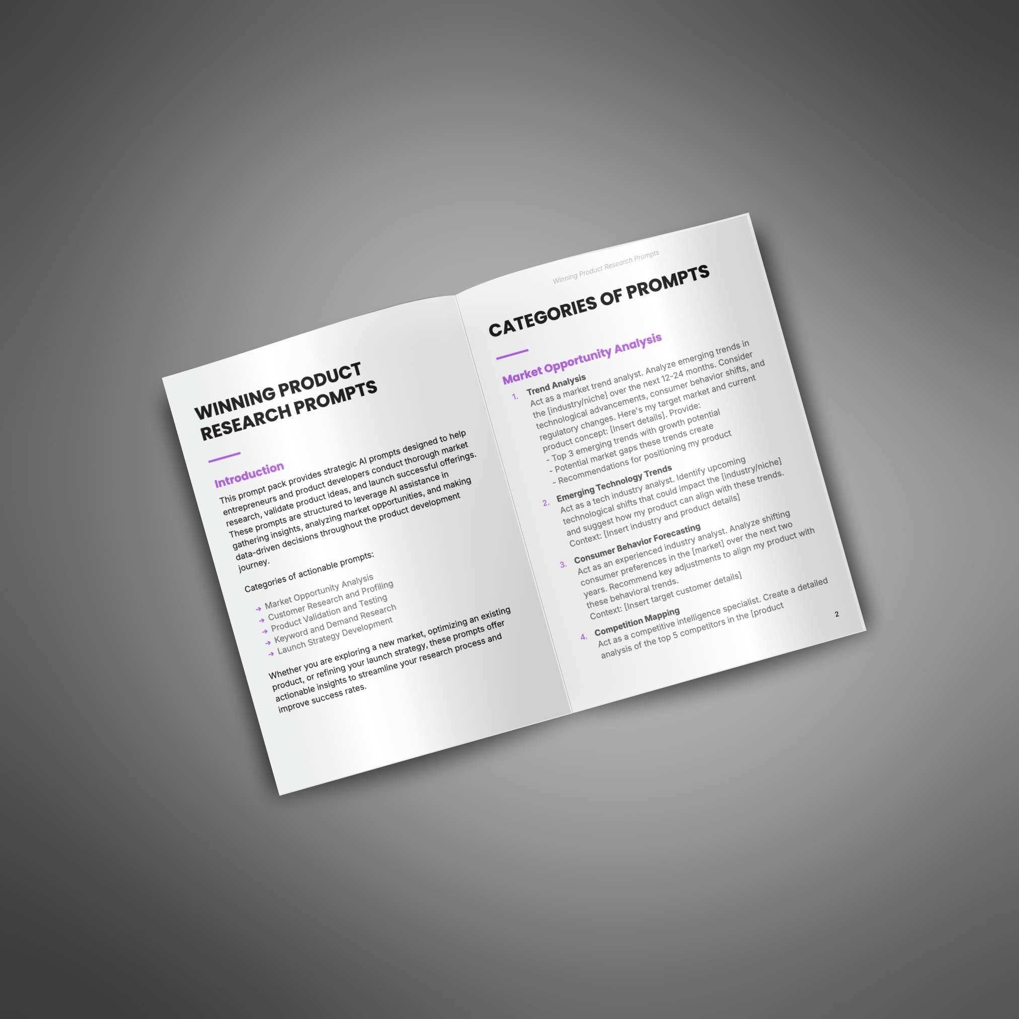 Winning Product Research - Prompts